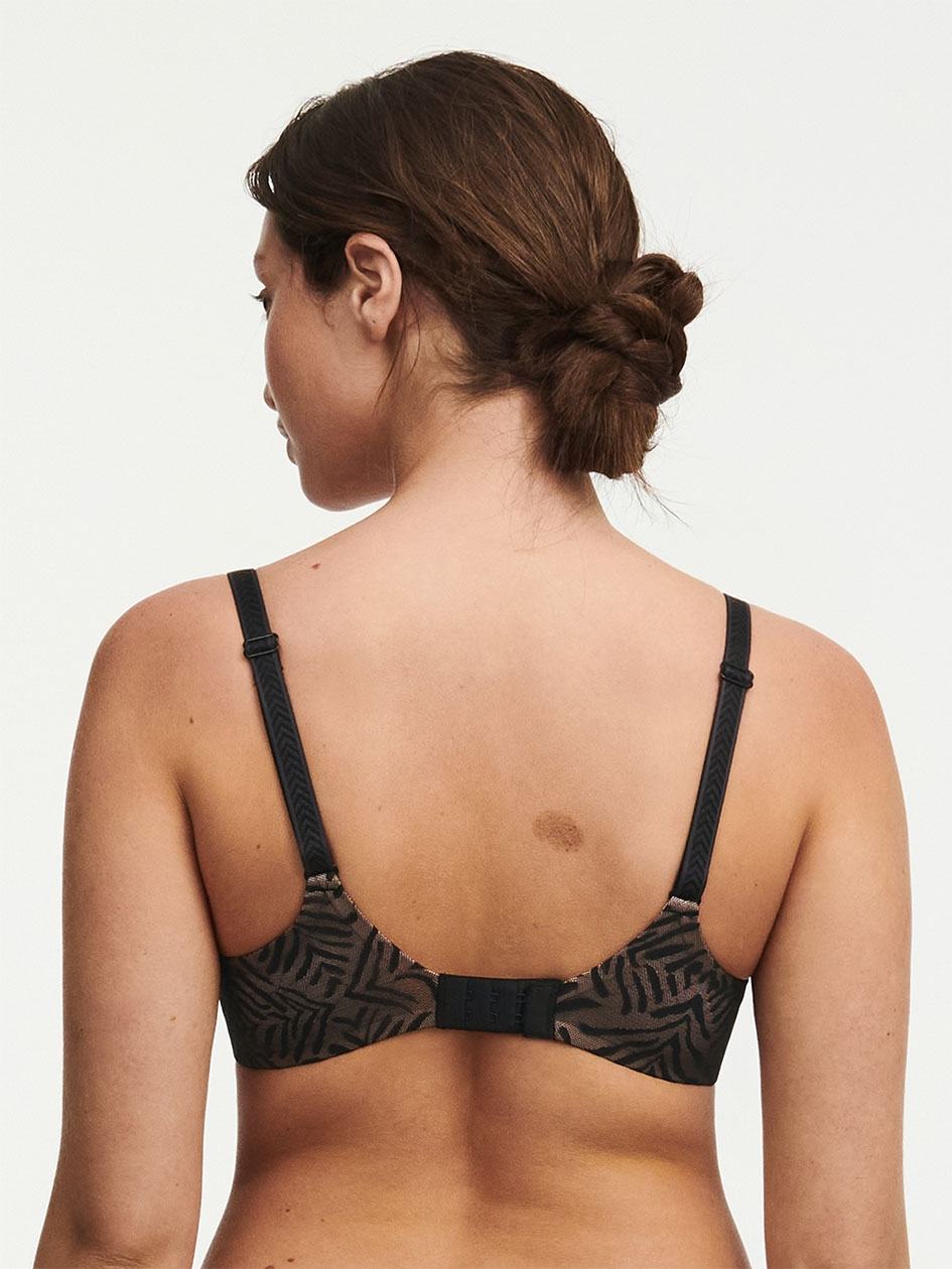 Black Chantelle Graphic Allure Lace Plunge Women T-Shirt Bra | APK2577XJ