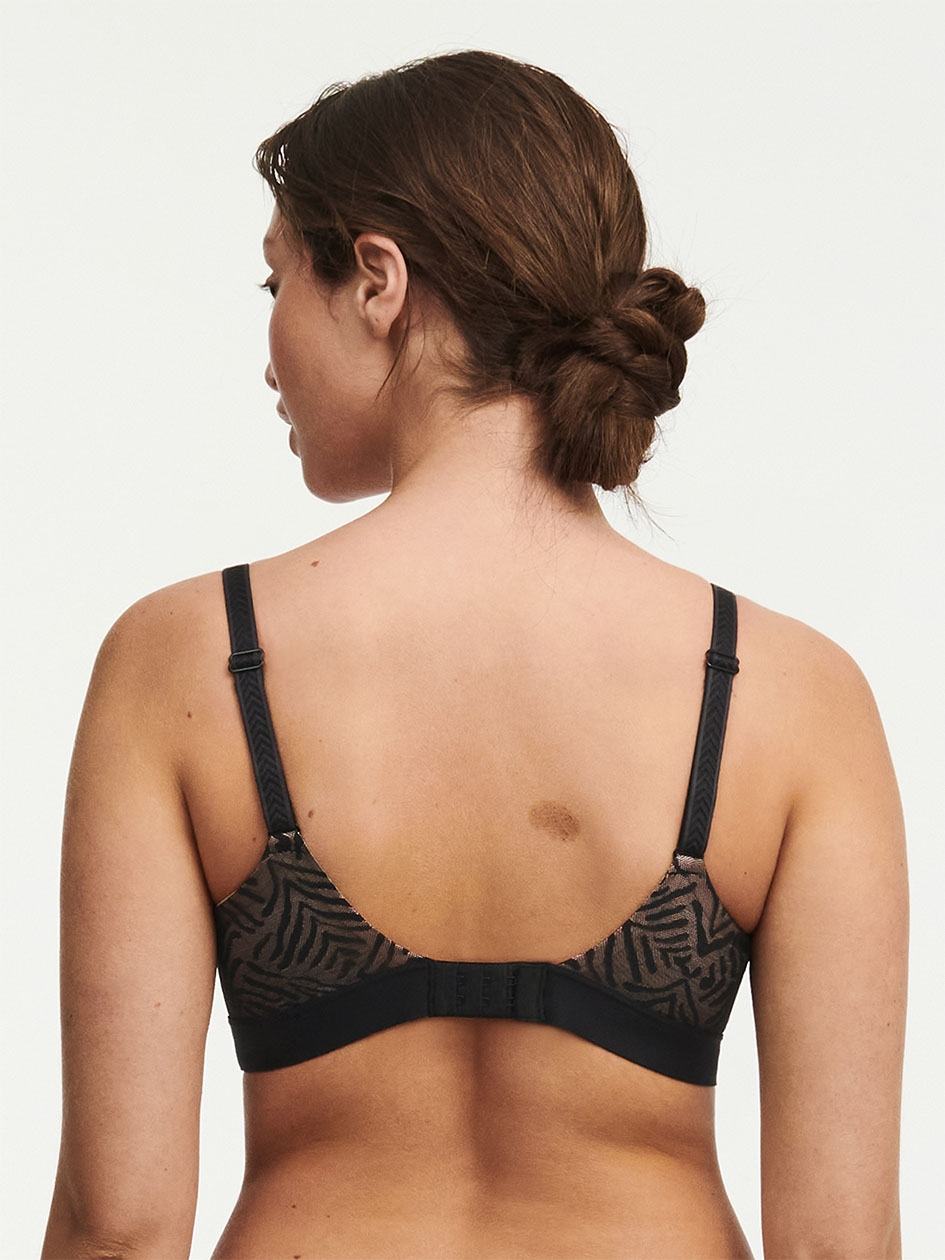 Black Chantelle Graphic Allure Lace Plunge Women Unlined Bra | SAQ3915ZB