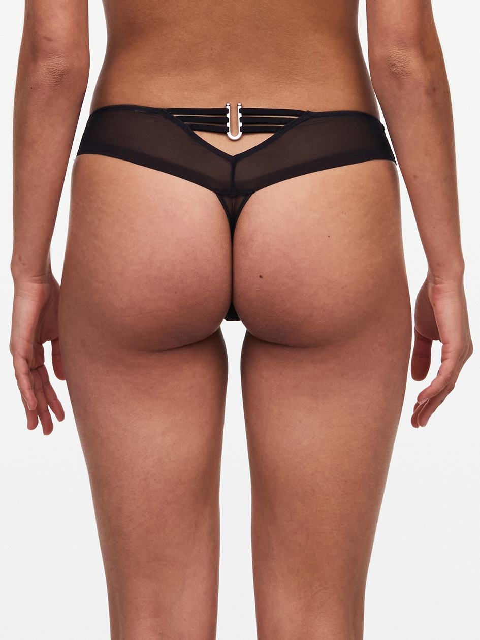 Black Chantelle Impulse Women Thong Panty | QWI5622CR