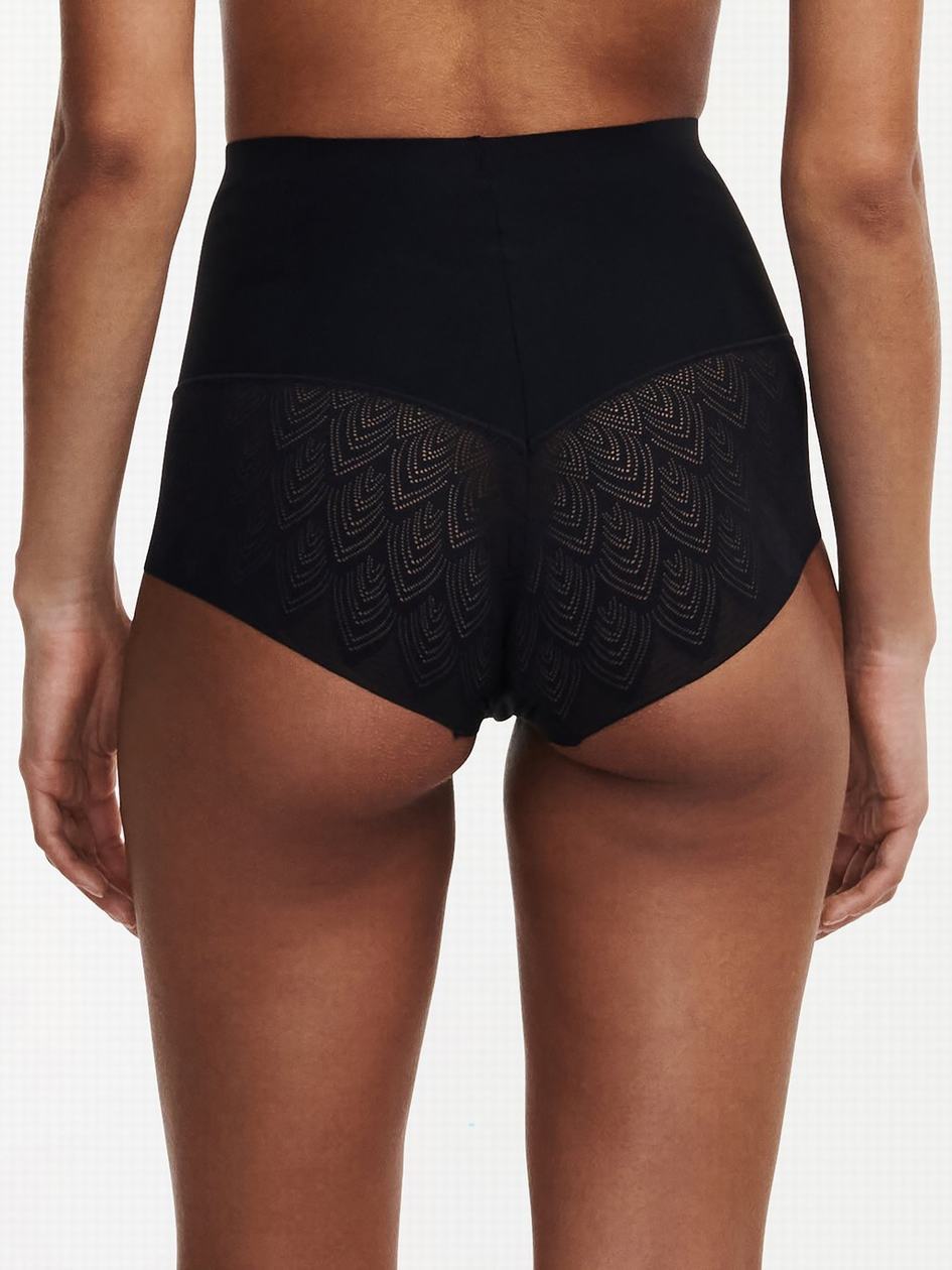 Black Chantelle Lace High Waist Women Briefs | DUF3767HV