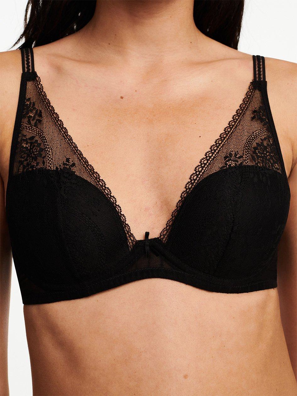 Black Chantelle Maddie Plunge Women T-Shirt Bra | RTT2774DY