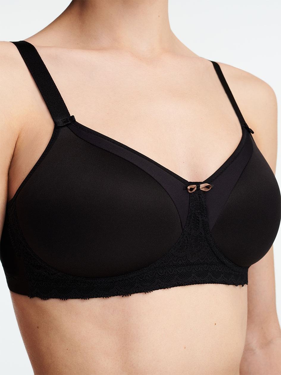 Black Chantelle Merci Custom Fit Wireless with Pocket Women Bras | SYB8767AT