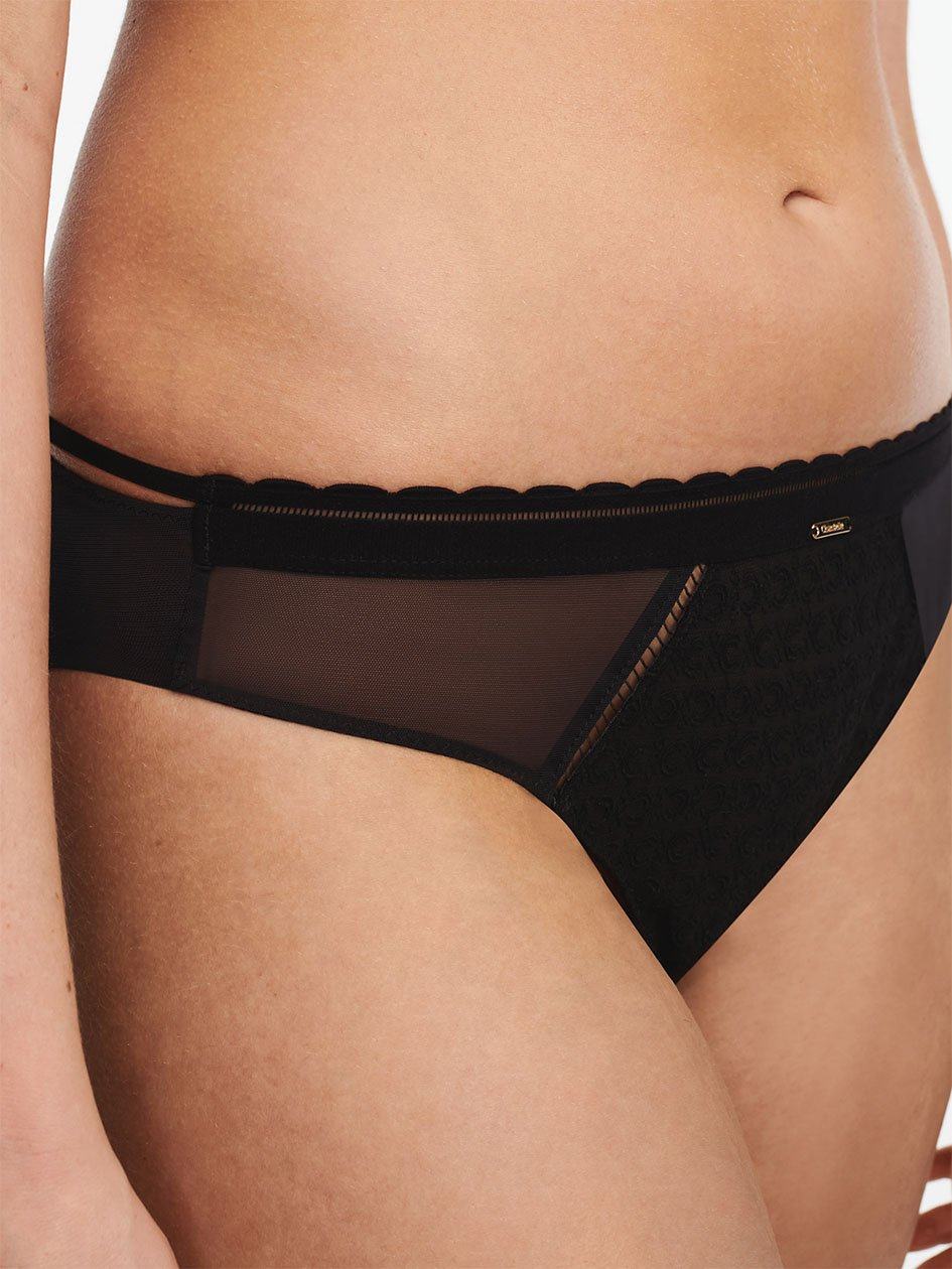 Black Chantelle Monogram Cheeky Women Bikini Panty | IEH7992NS