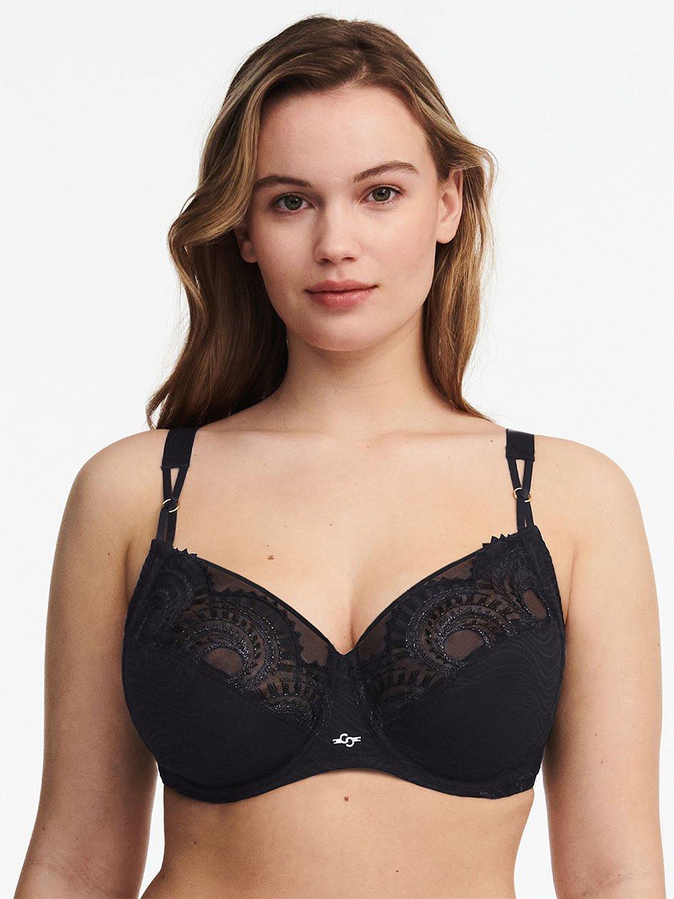 Black Chantelle Mystic Dream Lace Full Coverage Women Unlined Bra | BSJ8976JL