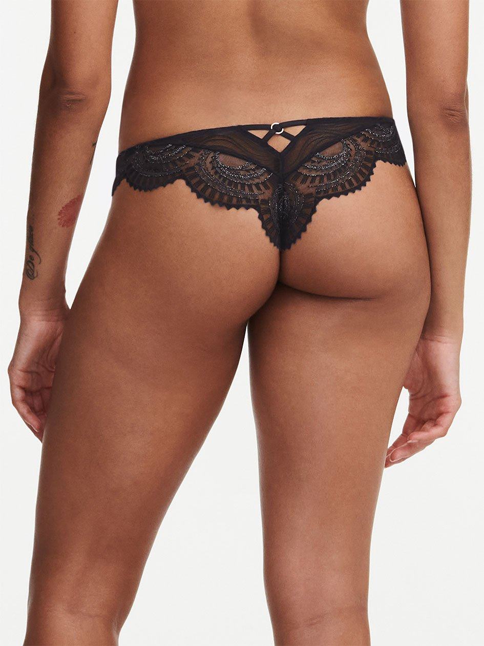 Black Chantelle Mystic Dream Lace Women Thong Panty | UZN4182FD