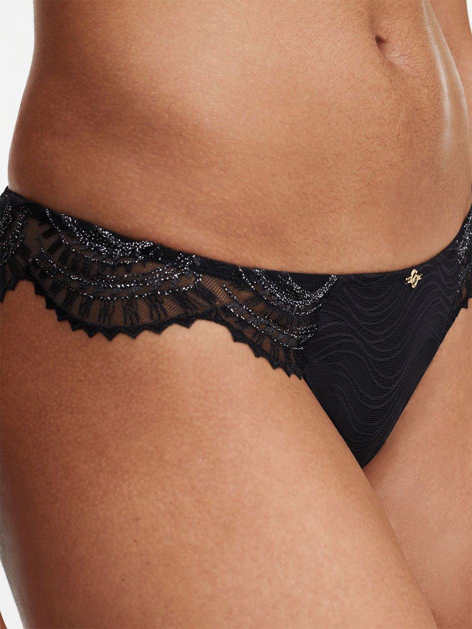 Black Chantelle Mystic Dream Lace Women Thong Panty | UZN4182FD