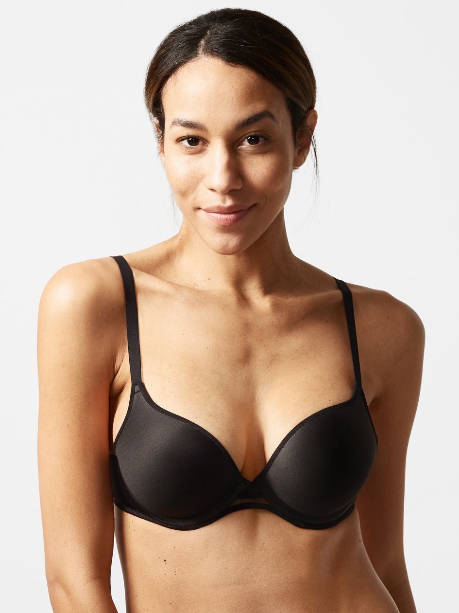 Black Chantelle Nais Push-Up Women Bra | FOH596HM