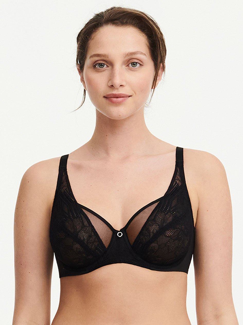 Black Chantelle Naya Lace Underwire Women Unlined Bra | VKE2665KW