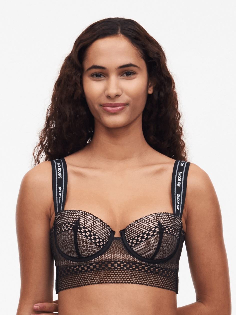 Black Chantelle No Icons Bandeau Women Bras | VZY7533OI