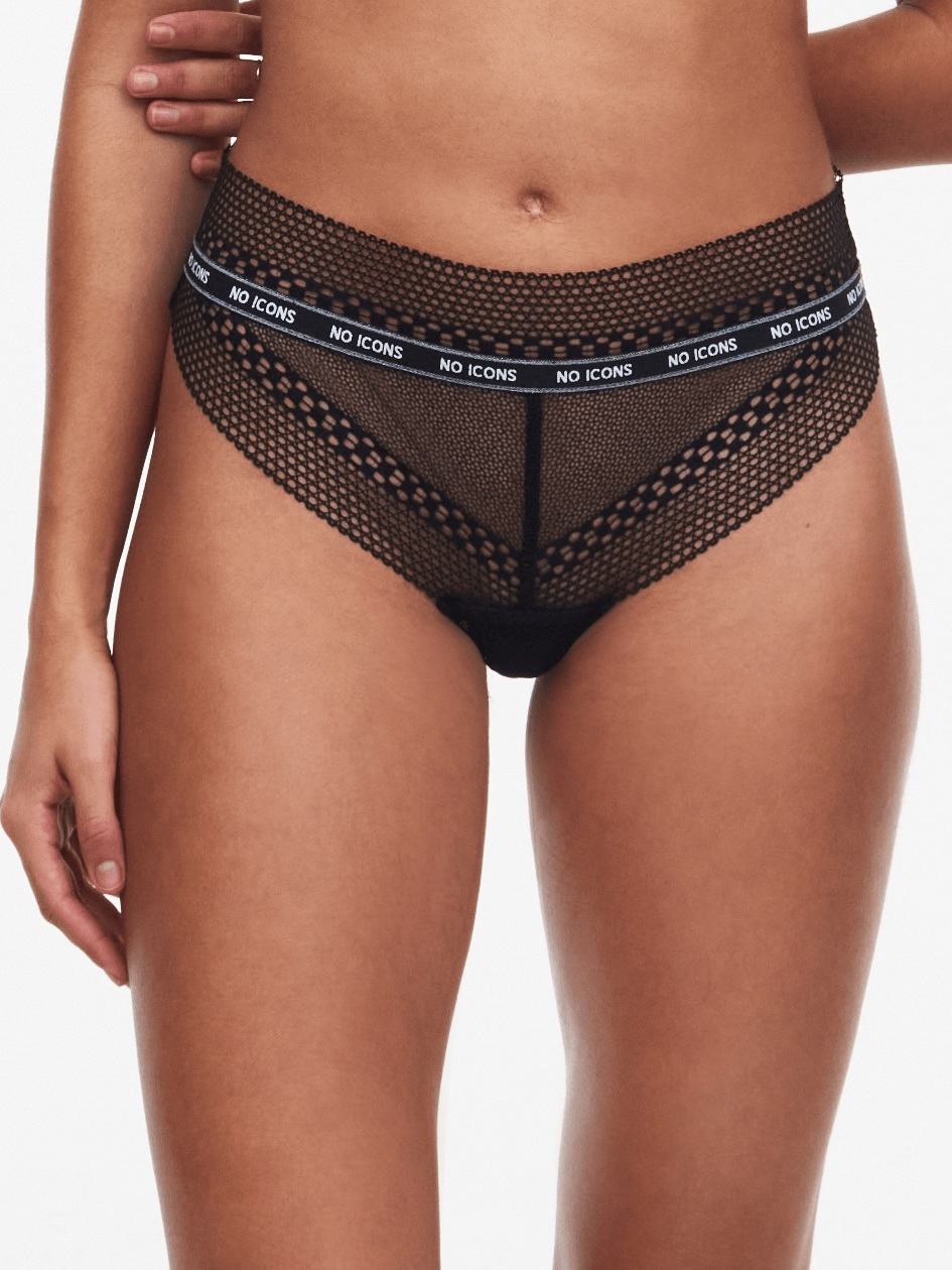 Black Chantelle No Icons Women Thong Panty | TBY9490QD