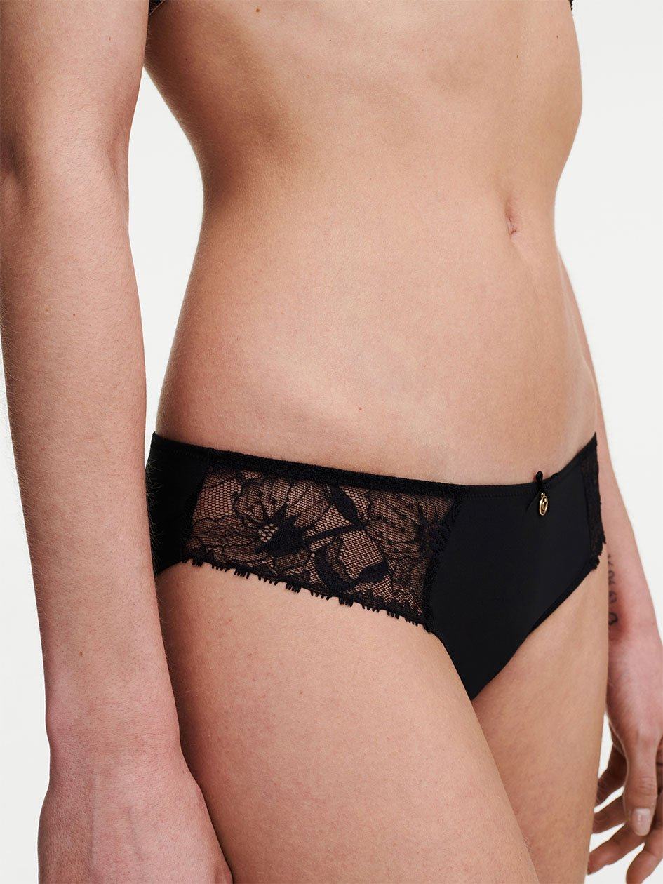 Black Chantelle Orchids Women Briefs | CVU2791VD