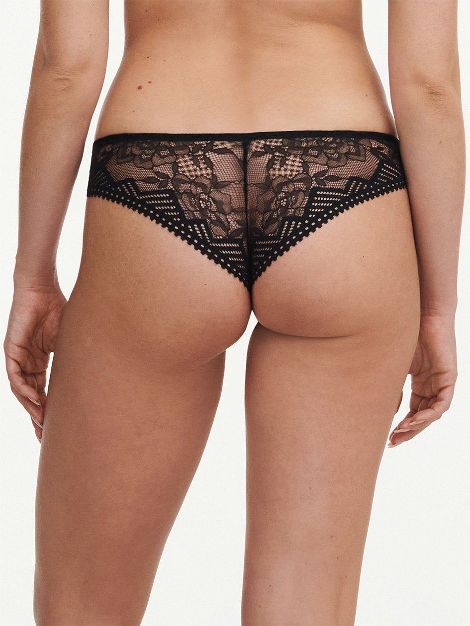 Black Chantelle Origins Lace Women Thong Panty | AVS3597CN