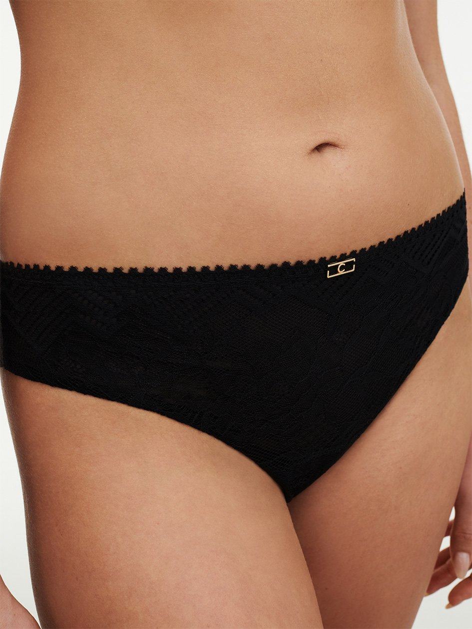 Black Chantelle Origins Lace Women Thong Panty | AVS3597CN