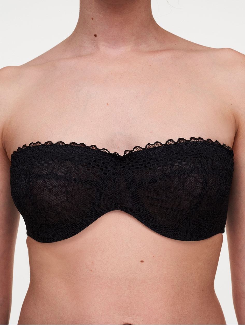 Black Chantelle Pila Bandeau Underwire Women Bras | AYY2335GE