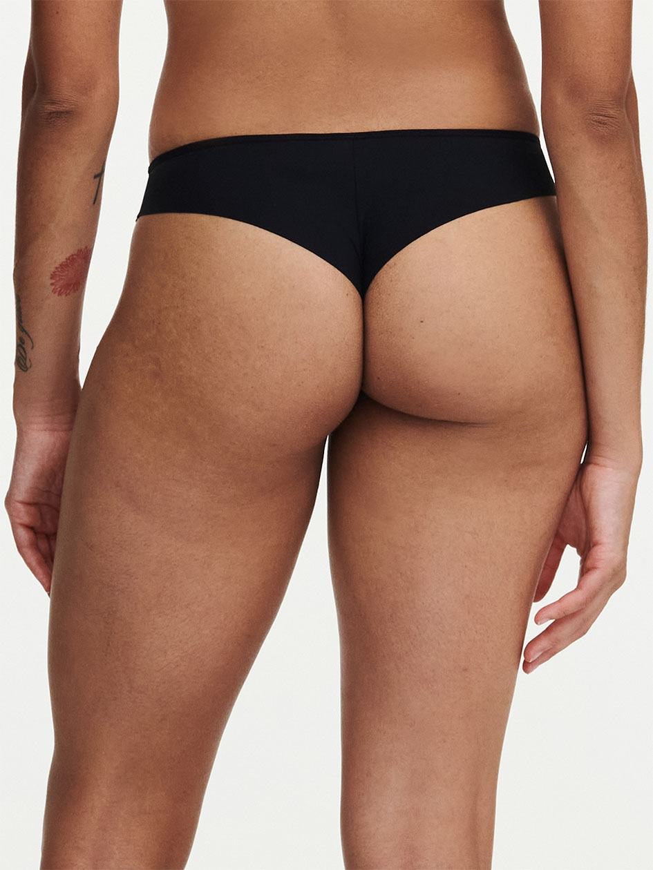 Black Chantelle Pila Women Thong Panty | QXB7463JY