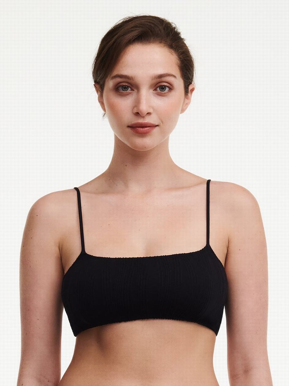 Black Chantelle Pulp Flex Size Swim Women Bikini Tops | RJQ7460YV