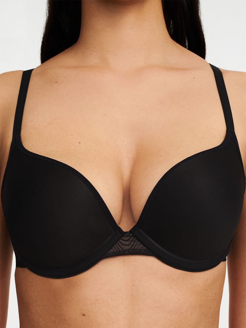 Black Chantelle Romane Push-Up Women Bra | KYO323VG