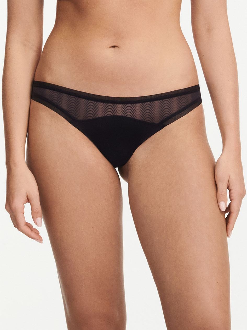 Black Chantelle Romane Women Thong Panty | OZK2640TT