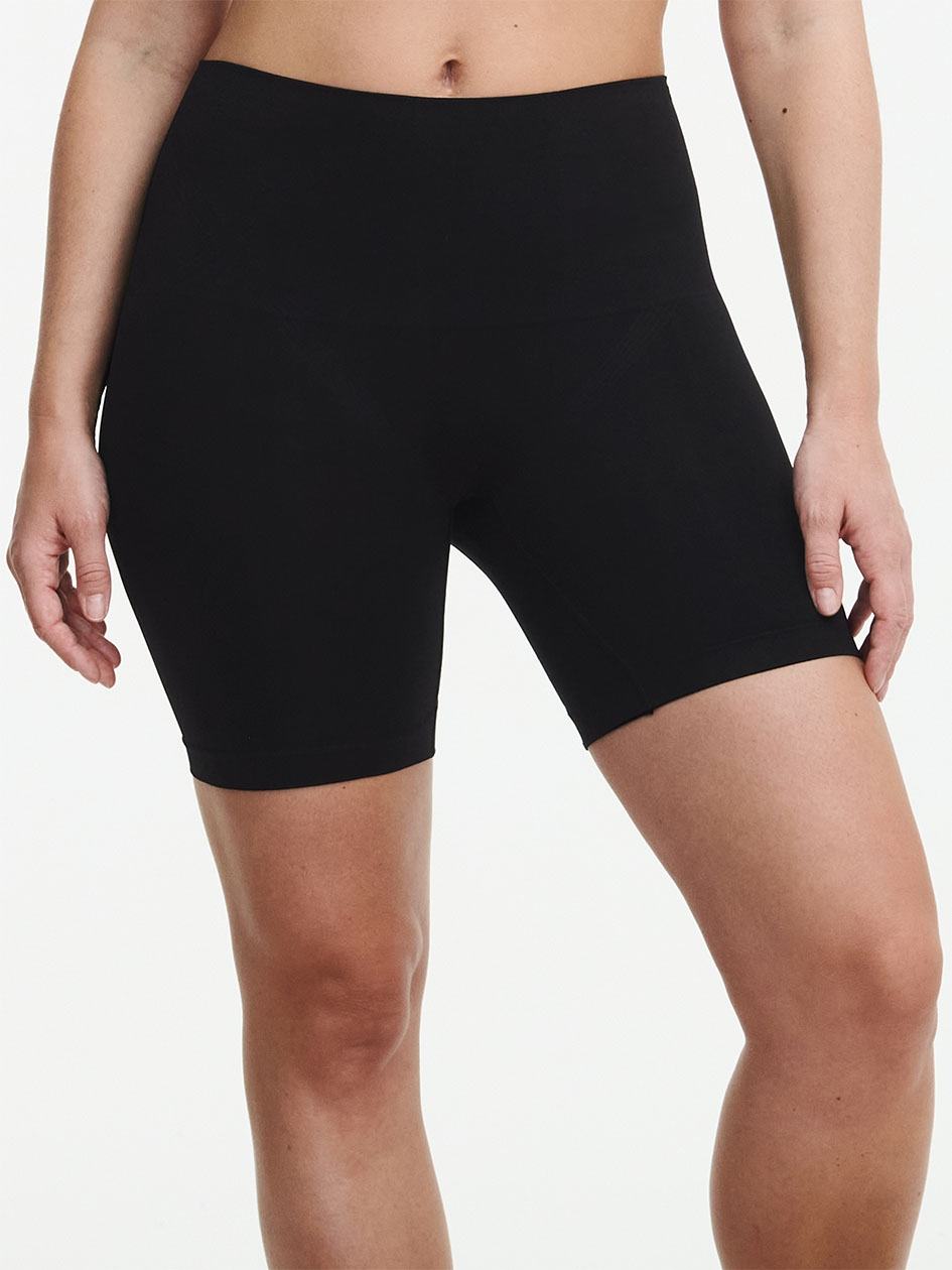 Black Chantelle Smooth Comfort High Waist Mid-Thigh Light Shaping Women Shorts | LLX3922AM