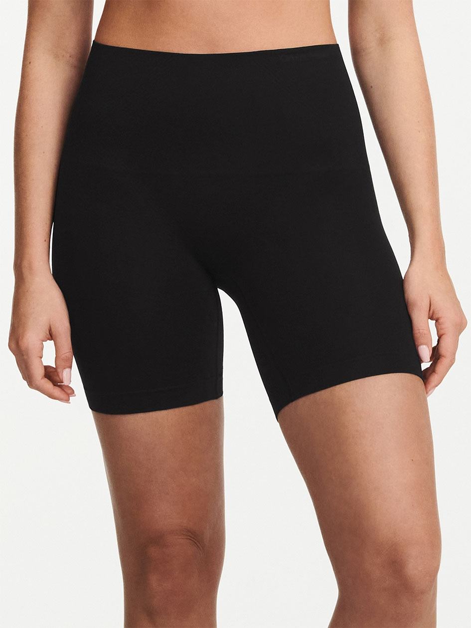 Black Chantelle Smooth Comfort High Waist Mid-Thigh Light Shaping Women Shorts | LLX3922AM