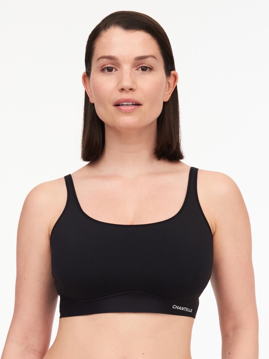 Black Chantelle SoftStretch AIR Lounge Women Sports Bra | GEV524VF