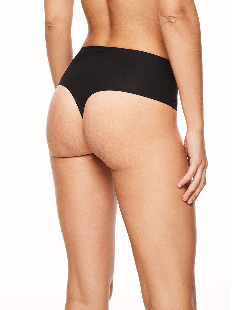 Black Chantelle SoftStretch High Waist Women Thong Panty | JAM82100PI