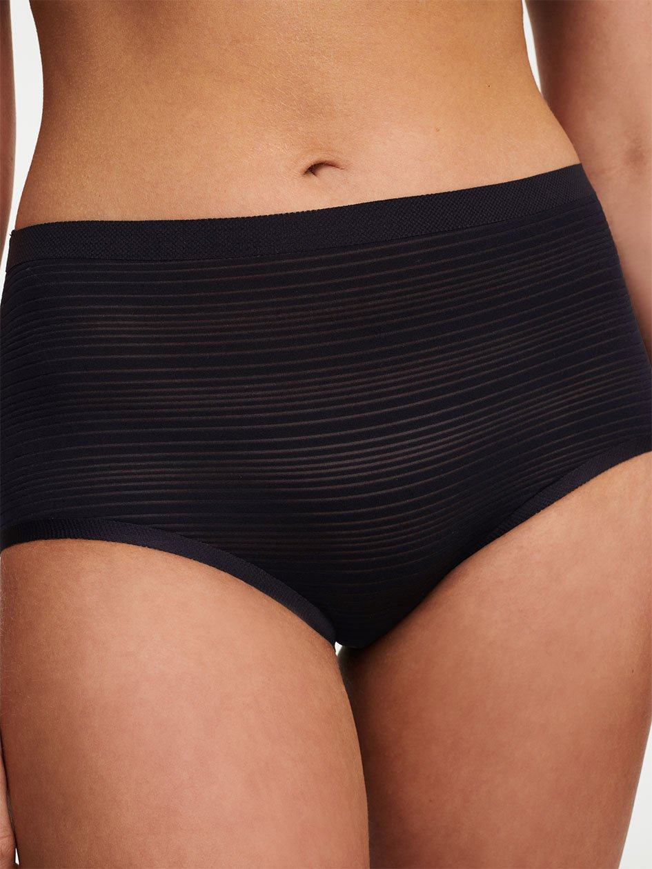 Black Chantelle SoftStretch Stripes Women Briefs | TOE10033GQ