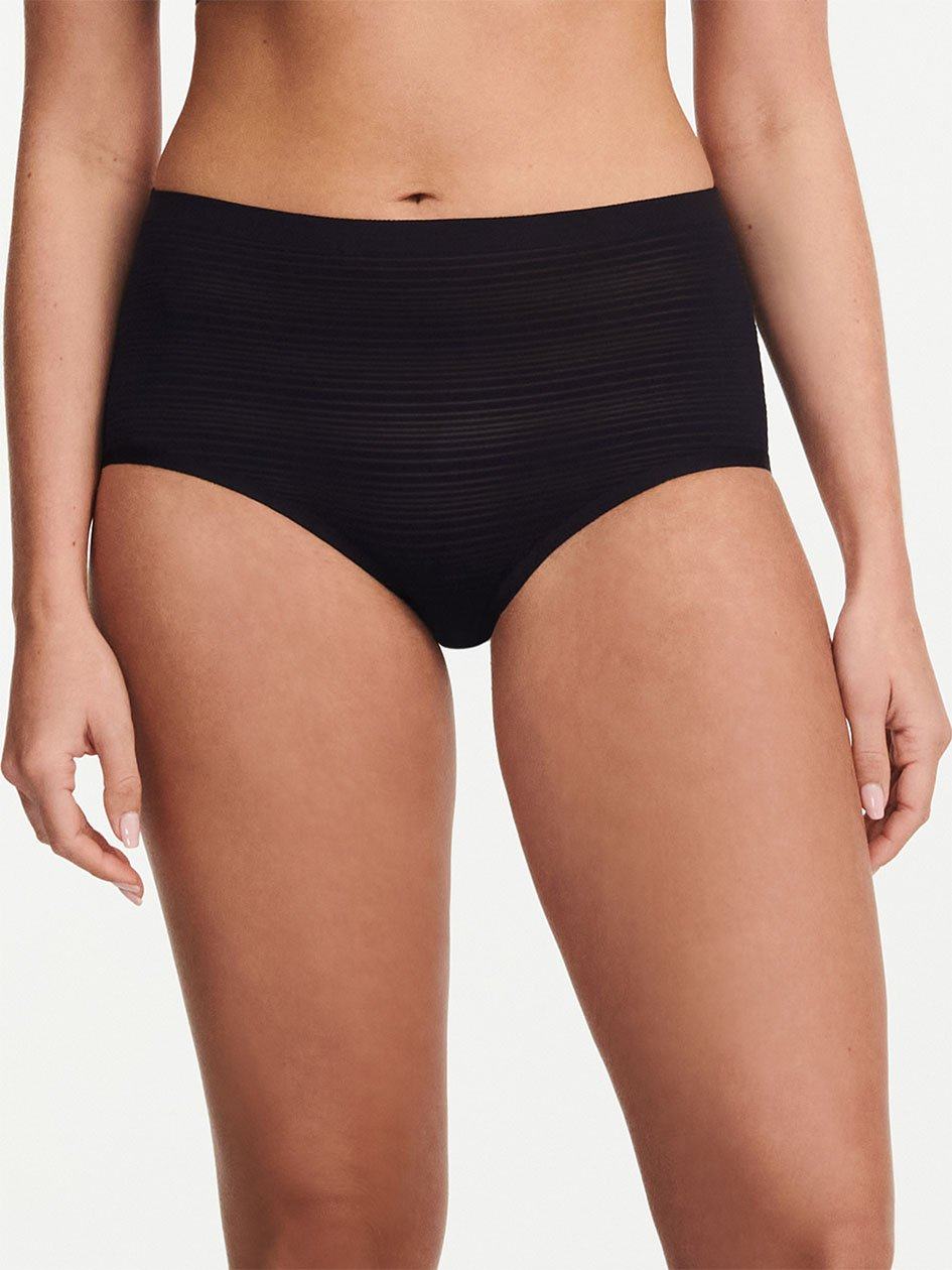 Black Chantelle SoftStretch Stripes Women Briefs | TOE10033GQ