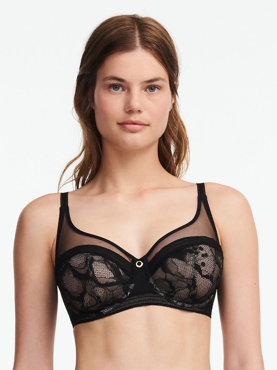 Black Chantelle True Lace Full Coverage Underwire Women Bras | PLC3637WZ