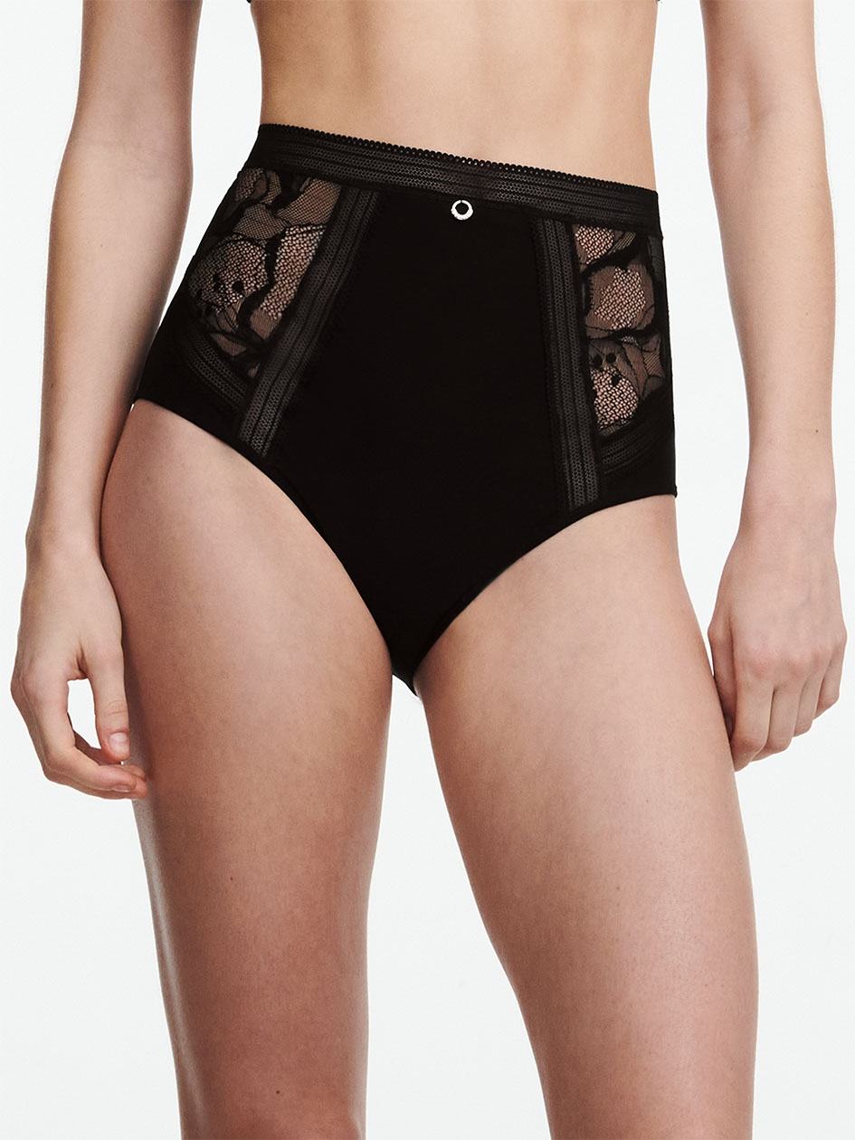 Black Chantelle True Lace High Waisted Women Briefs | GXJ3964ZZ