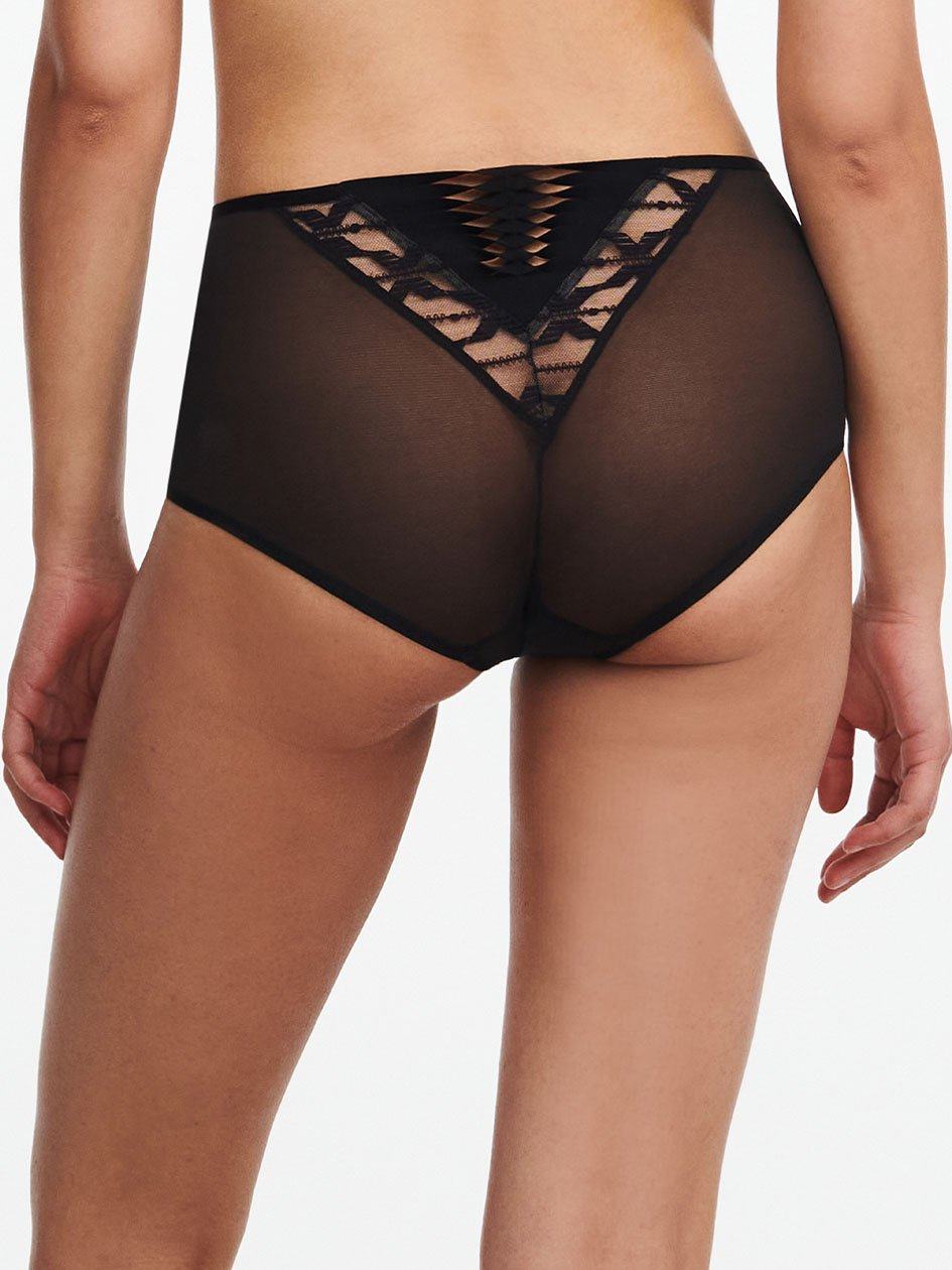 Black Chantelle Xpression Lace High Waist Women Briefs | VAX1689DG