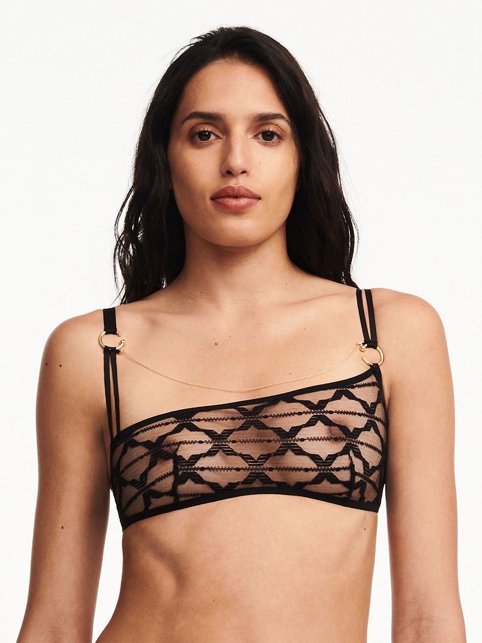 Black Chantelle Xpression Lace Wireless Women Unlined Bra | YNM9054EO