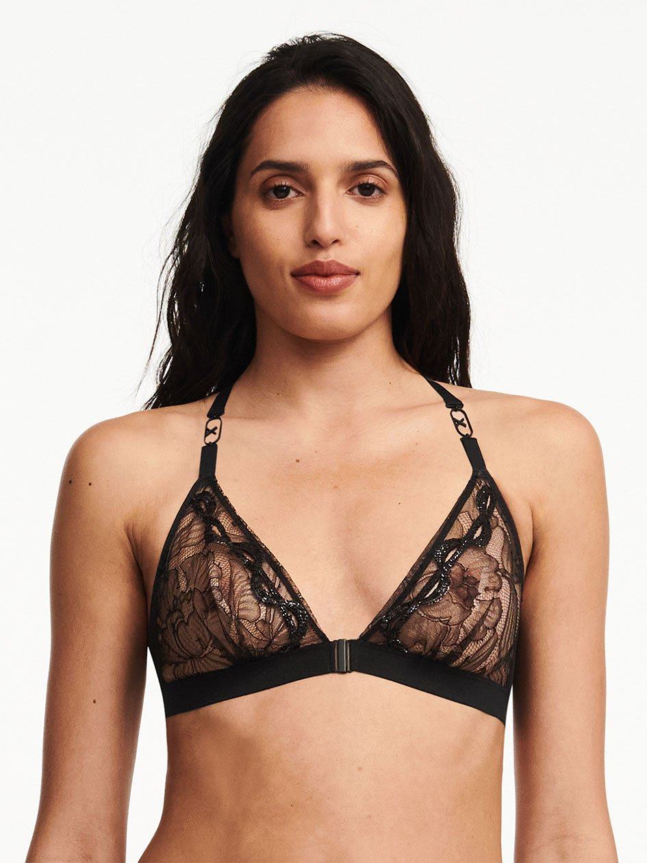 Black Chantelle Xtravagant Lace Wireless Women Unlined Bra | VXU971SK