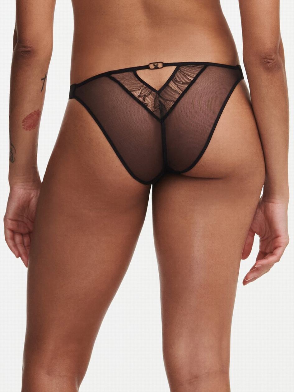 Black Chantelle Xtravagant Lace Women Bikini Panty | UZE1870AT