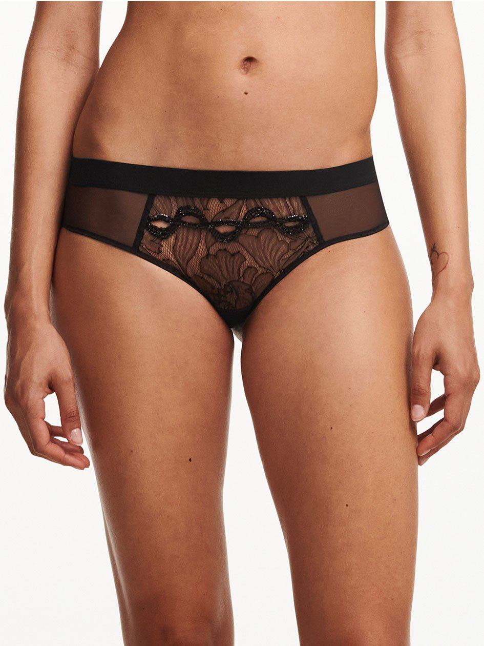 Black Chantelle Xtravagant Lace Women Hipster Panty | NIQ9118WP