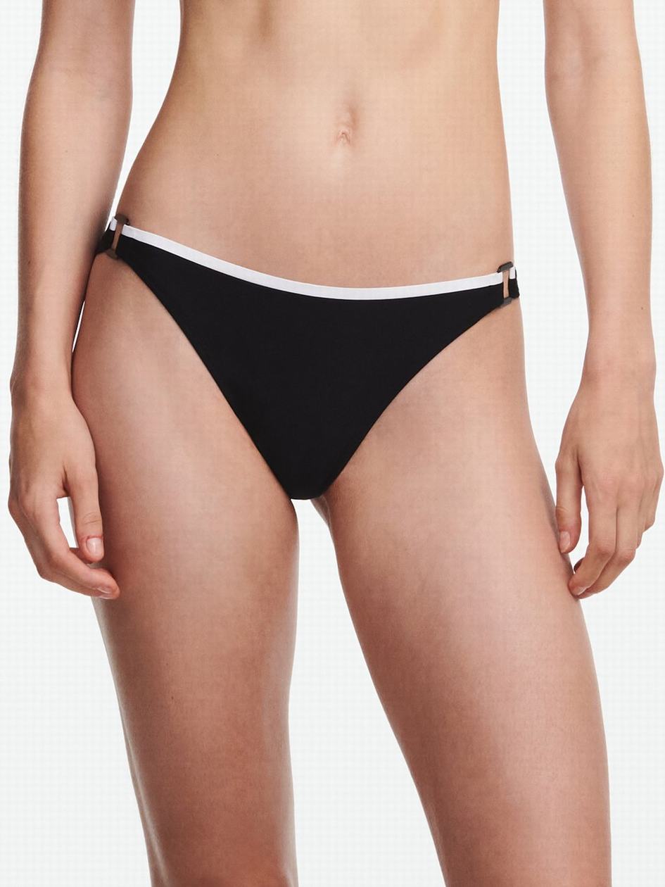 Black White Chantelle Authentic Swim Women Bikini Bottoms | BGT754BG