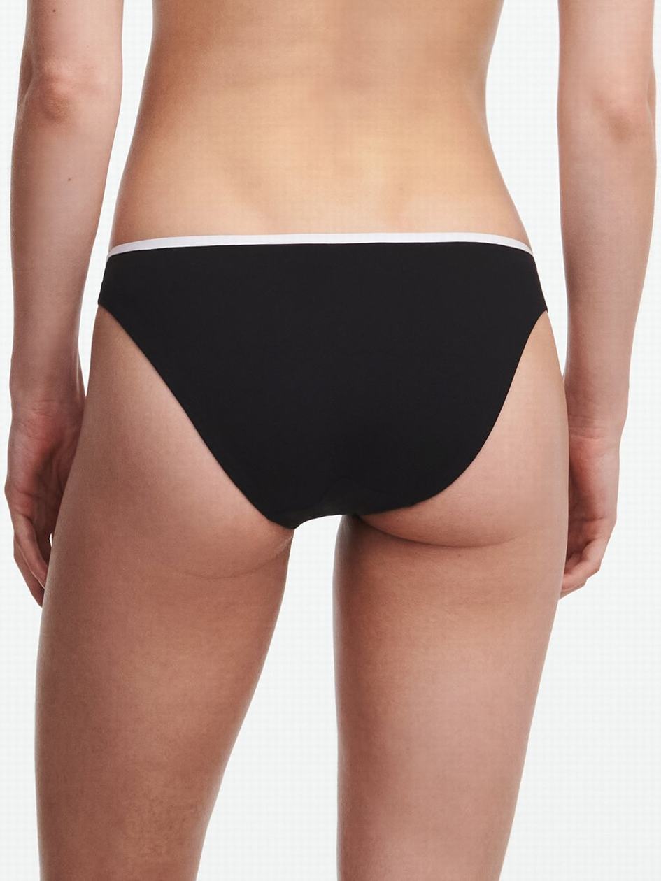 Black White Chantelle Authentic Swim Women Bikini Bottoms | SBB752XO