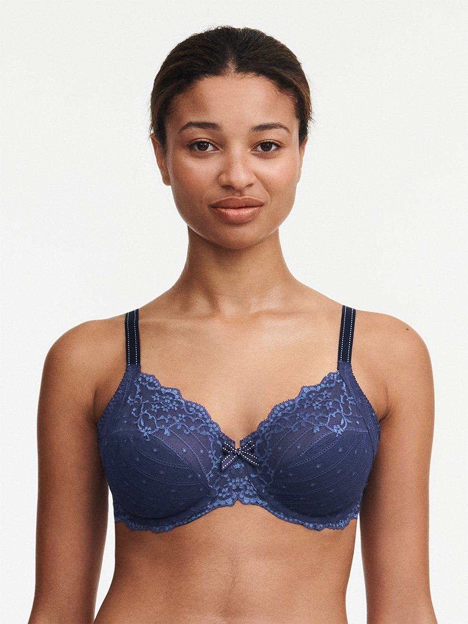 Blue White Chantelle Rive Gauche Full Coverage Women Unlined Bra | WVI2810QU