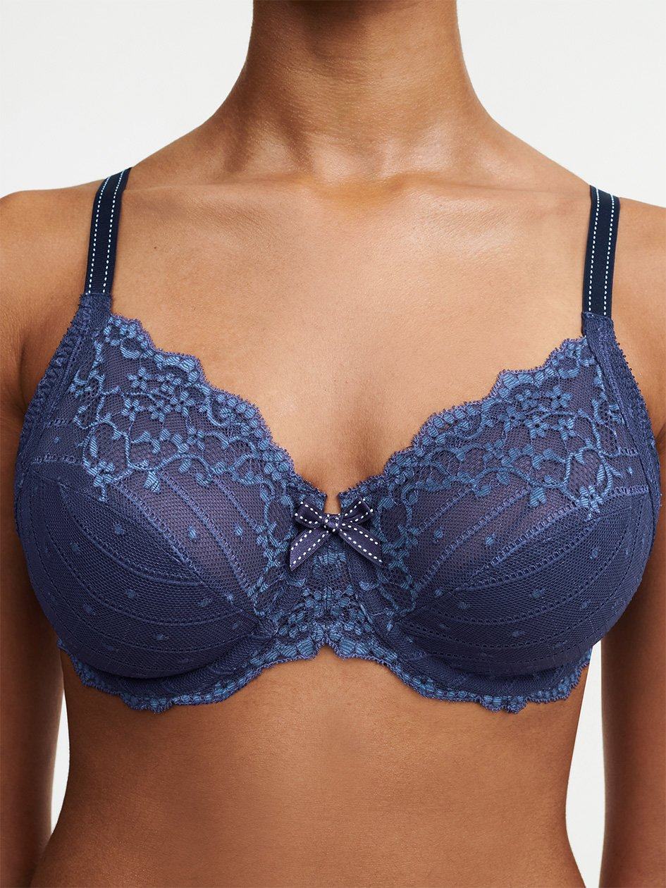 Blue White Chantelle Rive Gauche Full Coverage Women Unlined Bra | WVI2810QU