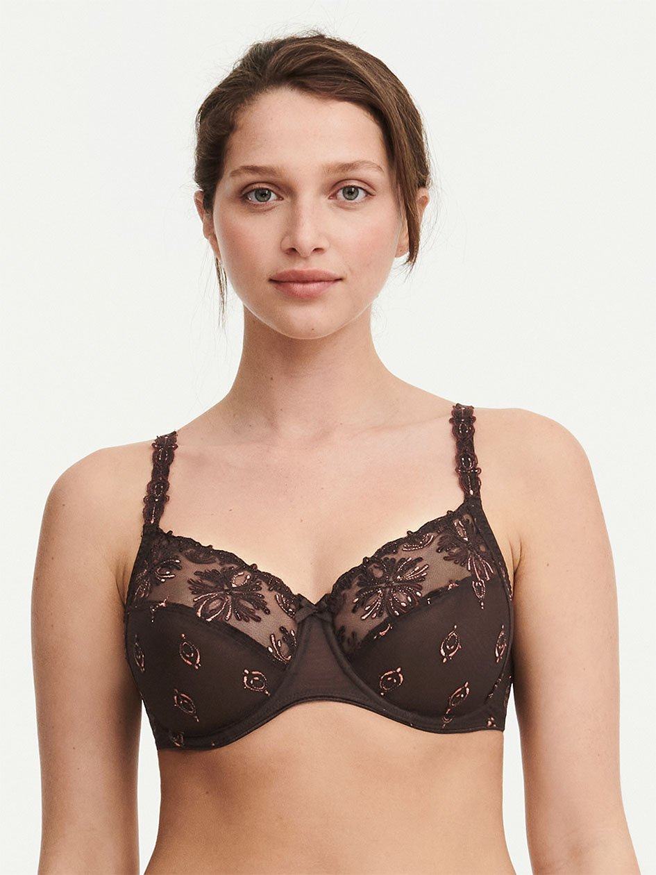 Brown Chantelle Champs Elysees Full Coverage Women Unlined Bra | QNU9636OX