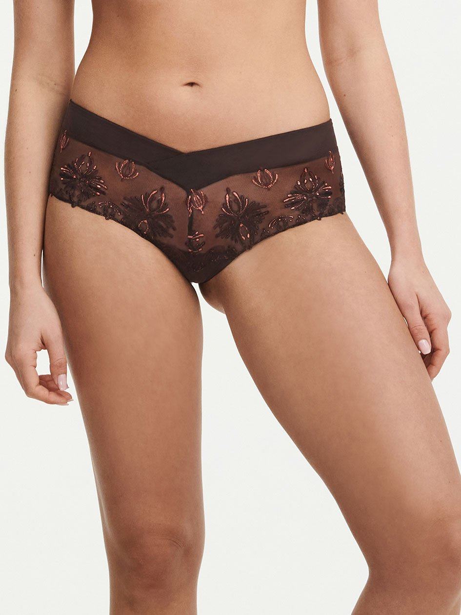 Brown Chantelle Champs Elysees Lace Women Hipster Panty | IMQ887QE