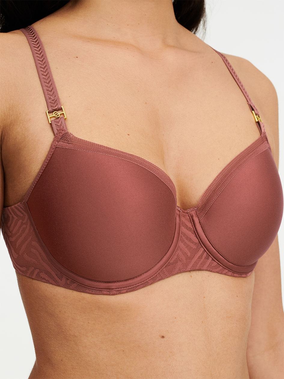 Brown Chantelle Graphic Allure Smooth Custom Fit Demi Women T-Shirt Bra | PII7789TF