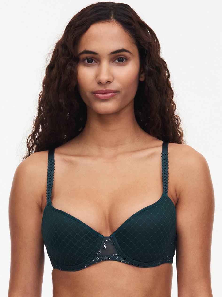 Dark Green Chantelle Instants Custom Fit Women T-Shirt Bra | OQW166EK