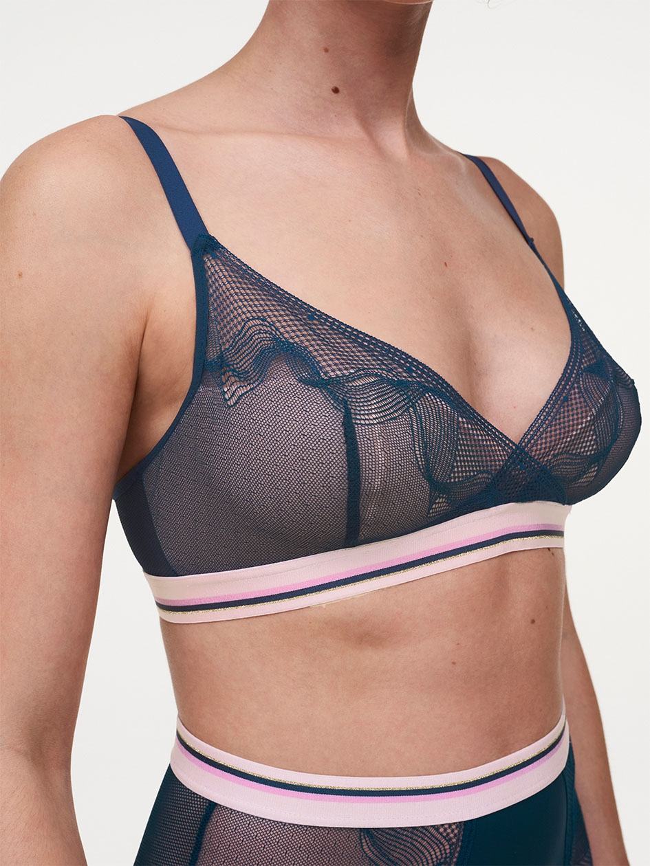 Deep Blue Chantelle Paola Wireless Women T-Shirt Bra | UUE2131ZV