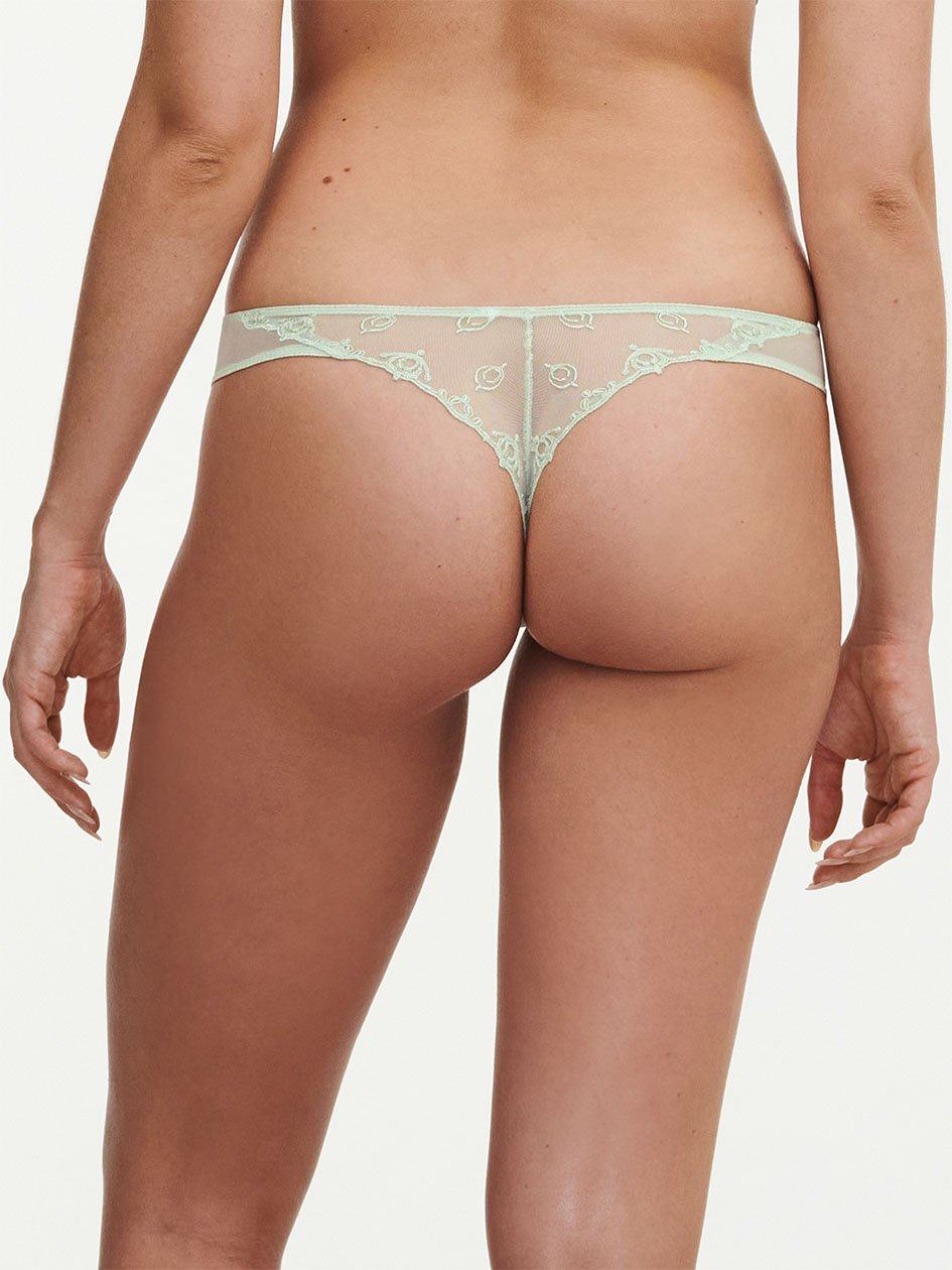 Green Chantelle Champs Elysees Lace Women Thong Panty | UGA5741KO