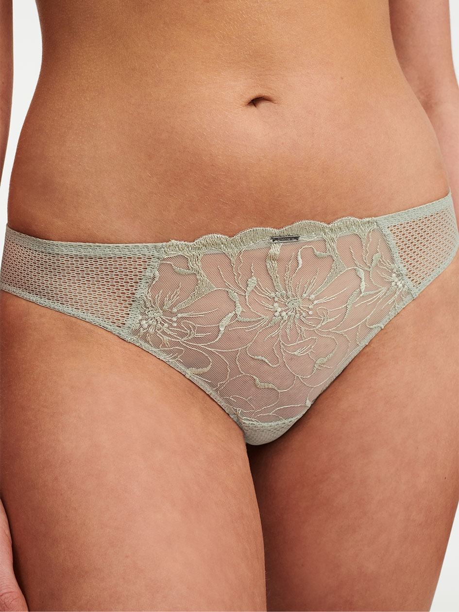 Green Chantelle Fleurs Women Thong Panty | XGN7734VM