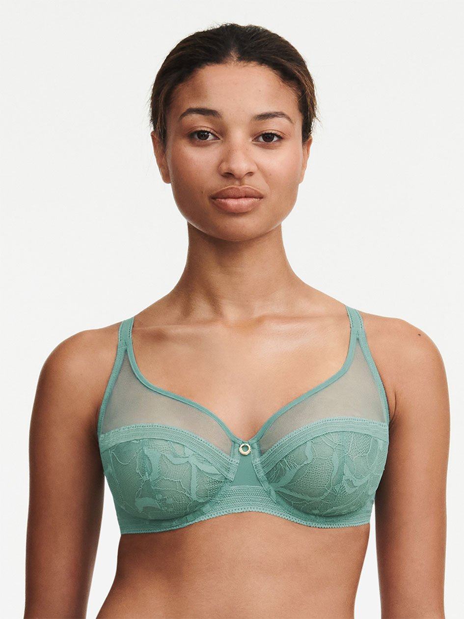 Green Chantelle True Lace Full Coverage Underwire Women Bras | OQO682FY