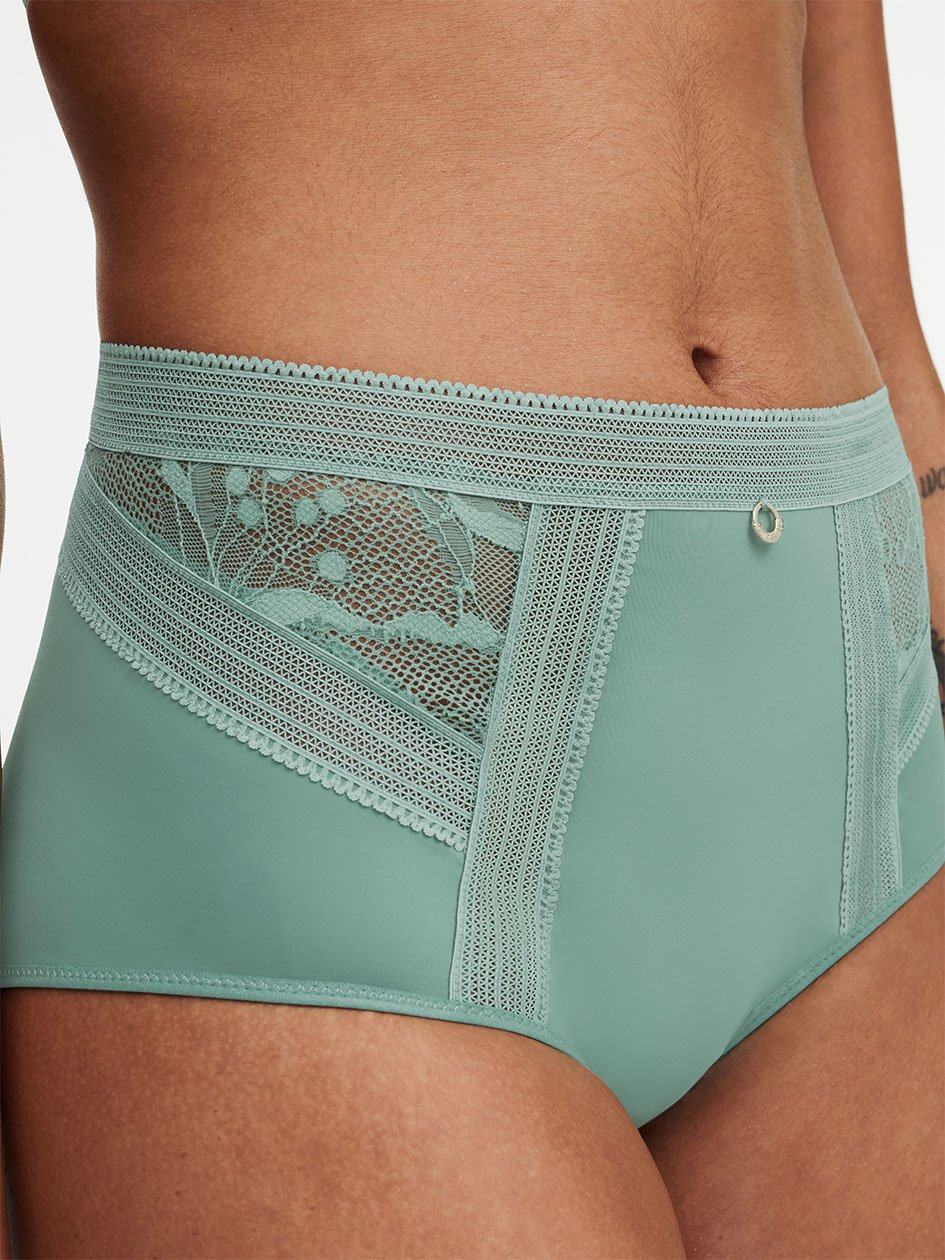 Green Chantelle True Lace High Waisted Women Briefs | VLV8099UH