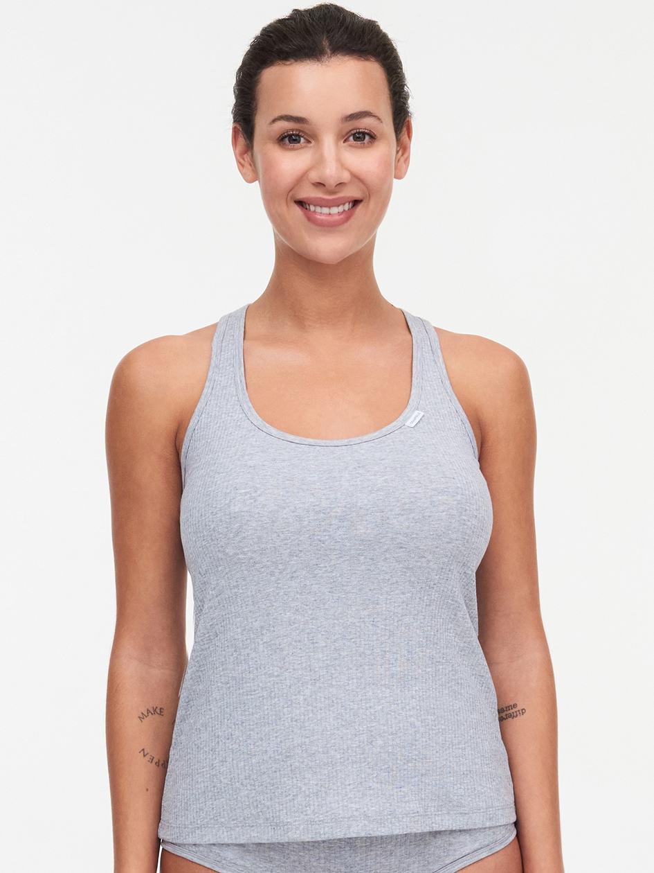 Grey Chantelle Cotton Comfort Women Tank Top | JUC7099OZ