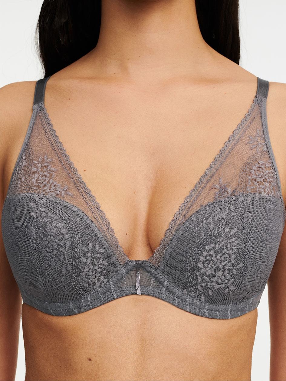 Grey Chantelle Maddie Plunge Women T-Shirt Bra | UUI8413CR